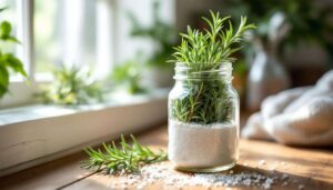 Weder Raumduft noch Deo: Dieses Glas mit Rosmarin und grobem Salz parfümiert Ihr Zuhause