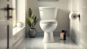 Stellen Sie eine Streichholzschachtel hinter die Toilette und beseitigen Sie schnell zwei lästige Probleme.
