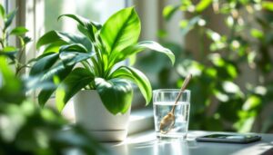 Lösen Sie einen Teelöffel in einem Glas Wasser auf und gießen Sie die Zamioculcas damit. Sie wird wie verrückt wachsen.